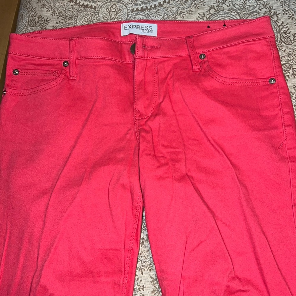 Express jeans coral skinny jeans size 8 new without tags